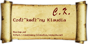 Czékmány Klaudia névjegykártya