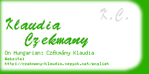 klaudia czekmany business card
