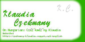 klaudia czekmany business card